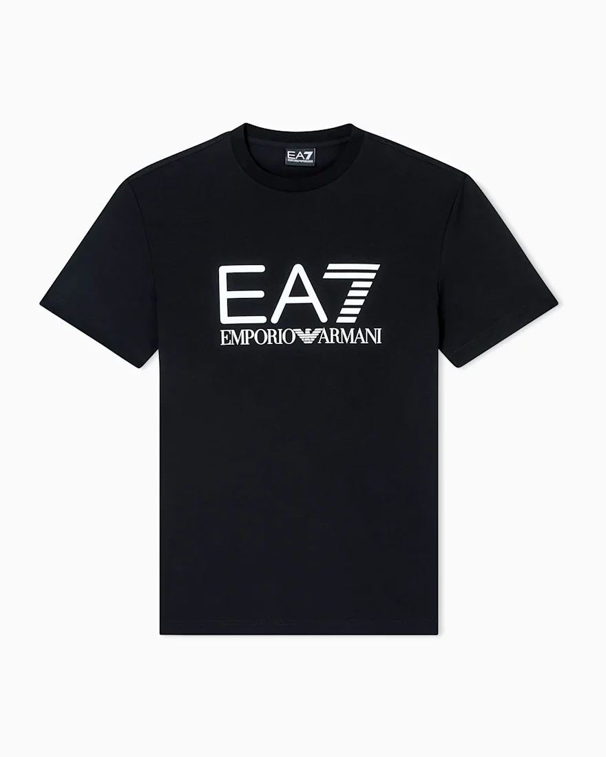 Футболка EA7 Core Identity slim fit з логотипом з бавовни