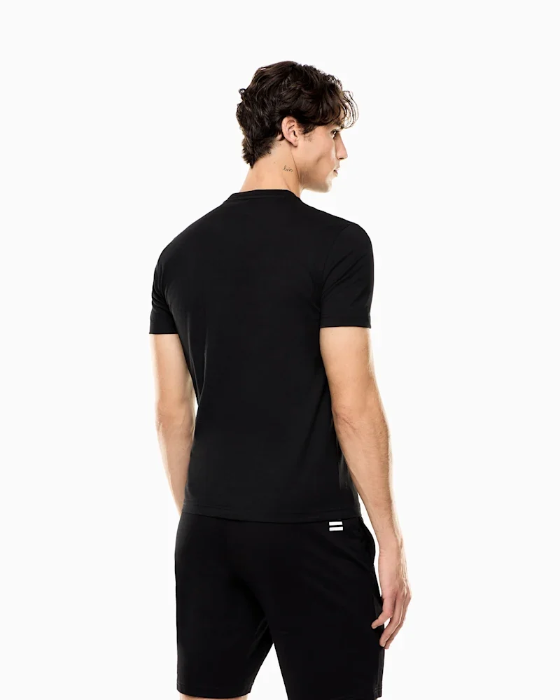 Футболка EA7 Core Identity slim fit з логотипом з бавовни — фото 3