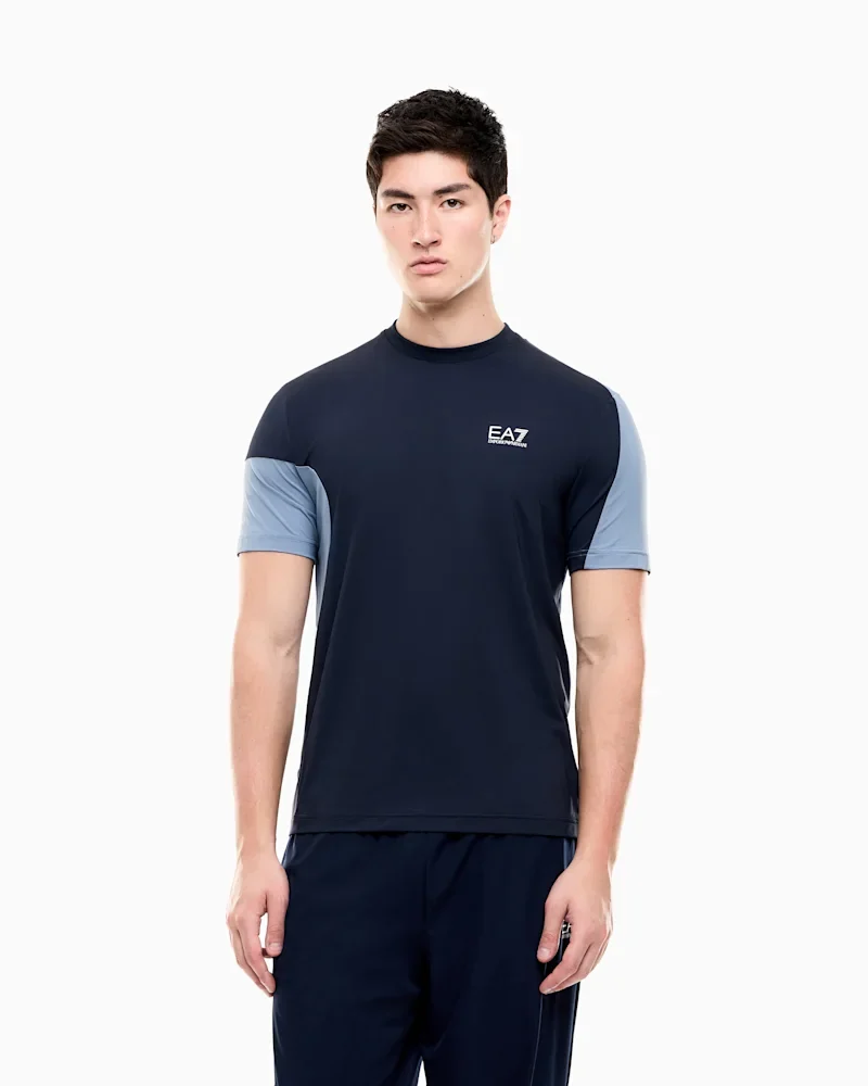 Футболка EA7 regular fit зі джерсі — фото 4