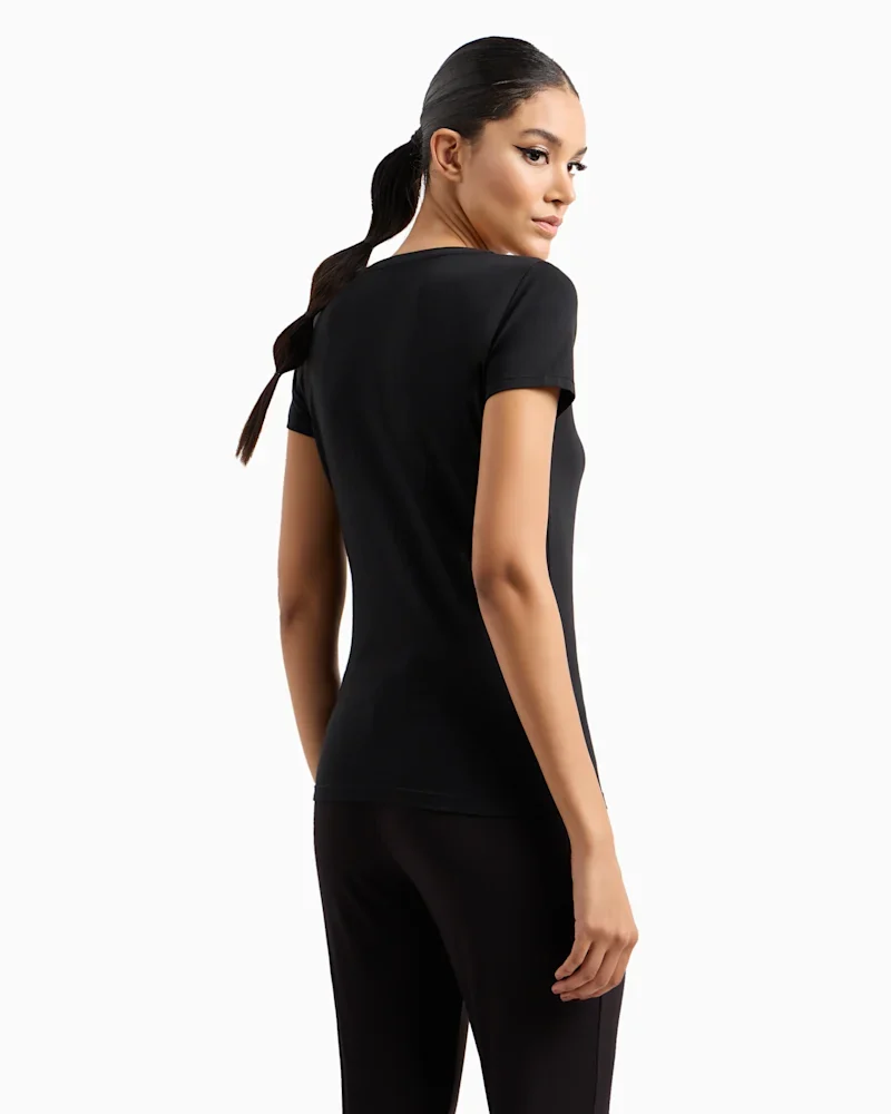 Футболка EA7 slim fit з круглим вирізом — фото 3