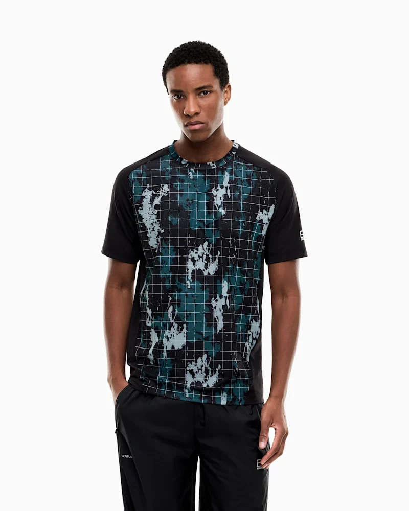 Футболка EA7 slim fit зі джерсі — фото 4