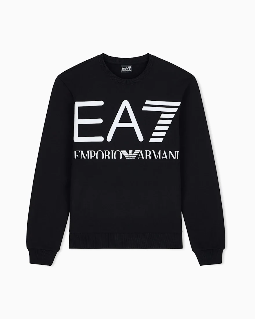 Світшот EA7 Logo Series regular fit з логотипом з бавовни